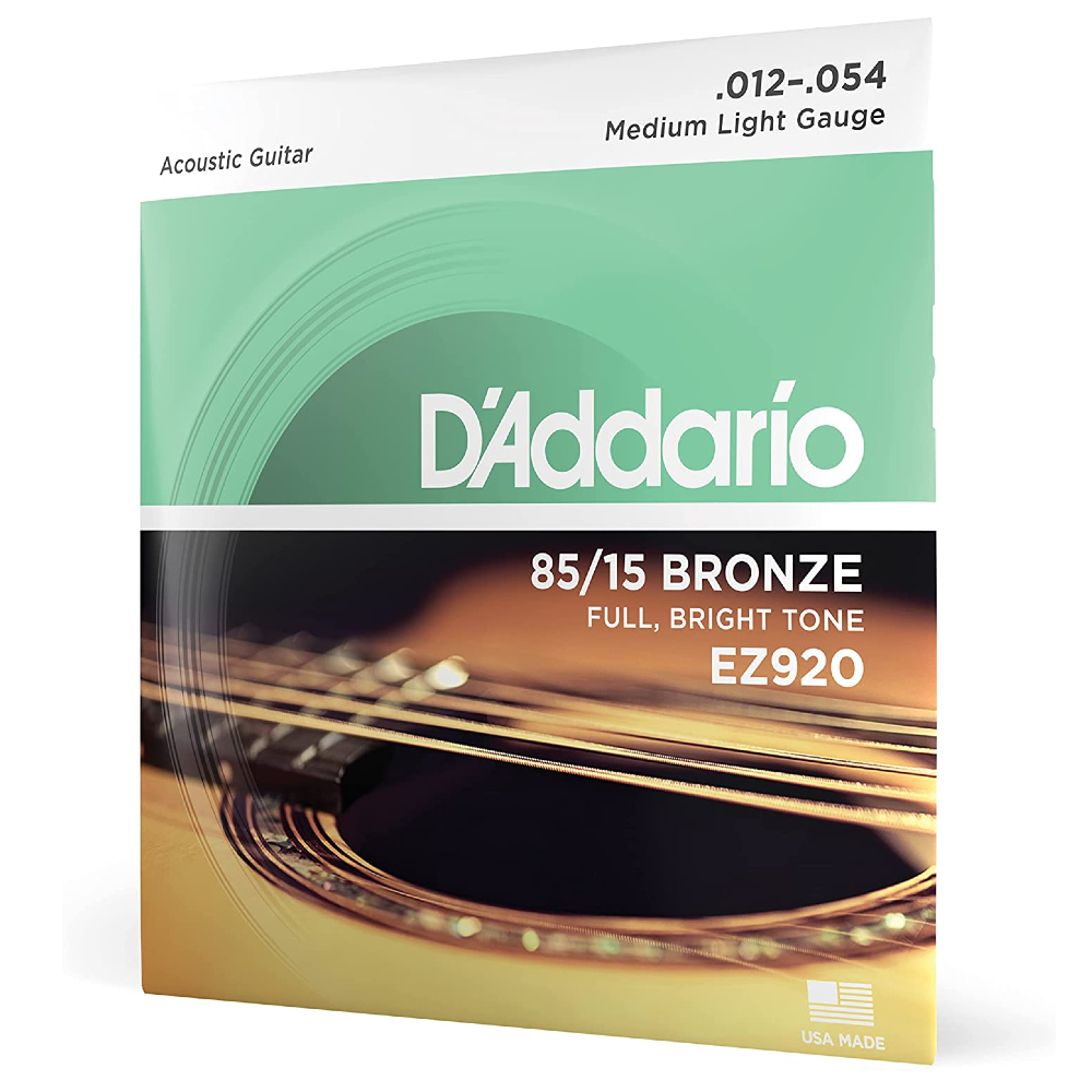 D'Addario EZ920 85/15 Bronze Medium Light Gauge Acoustic Guitar Strings (.012-.054)