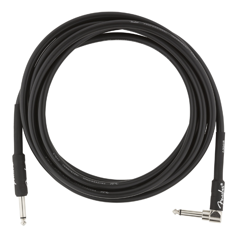 Fender Professional Series Instrument Cable - Straight / Angle - 10ft - Black (990820025)