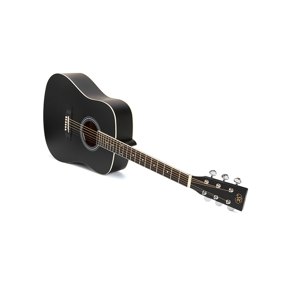 SX SD104BK Dreadnought Acoustic Guitar (Black)