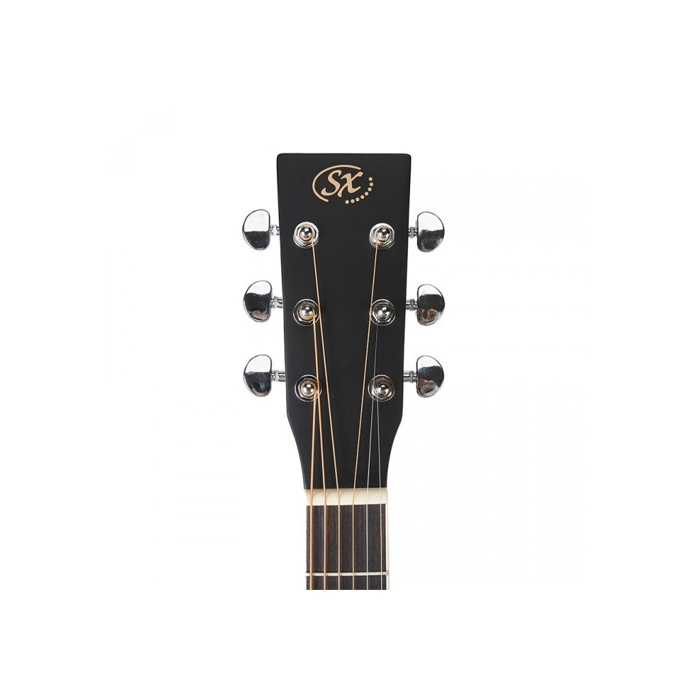 SX SD104BK Dreadnought Acoustic Guitar (Black)