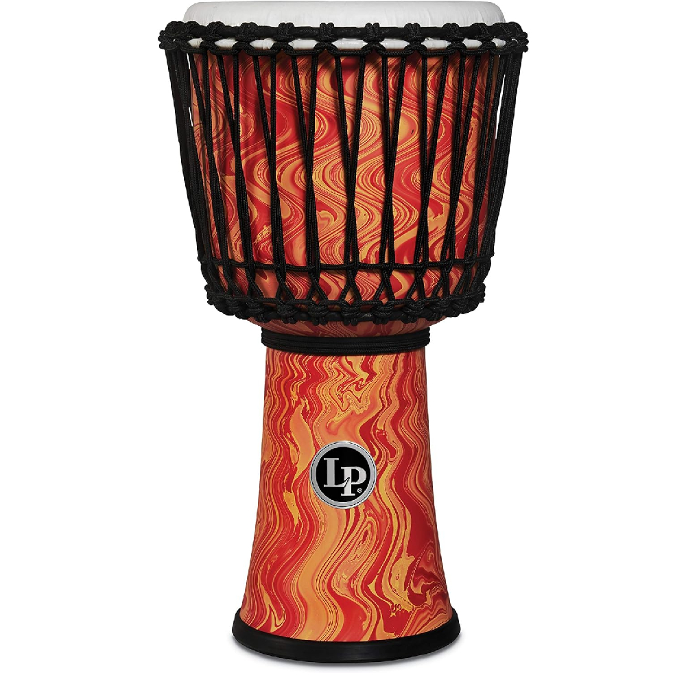 LP LP2010-OM LP World Collection 10-Inch Rope Tuned Circle Djembe With Perfect-Pitch Head (Orange Marble)