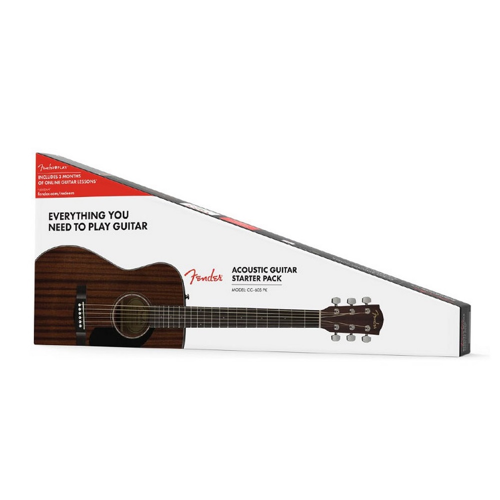 Fender CC-60S Concert Solid Top Acoustic Guitar Pack - Mahogany (970150422)