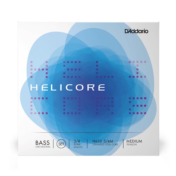 D'Addario H610 Helicore Orchestral Double Bass String Set - 3/4-size Medium Tension
