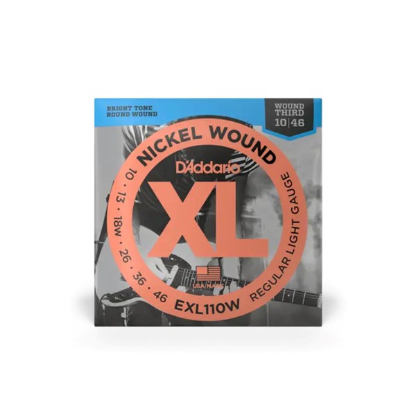 D'Addario EXL110W Nickel Round Wound Electric Guitar Strings - Regular Light Gauge Wound Third (10-46)