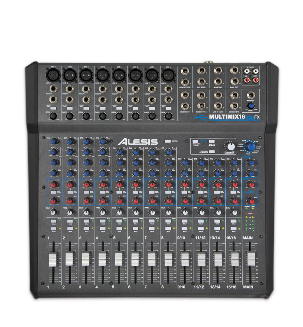Alesis MultiMix 16 USB 16-channel Stereo Mixer with 28-bit DSP Effects and USB Digital Out