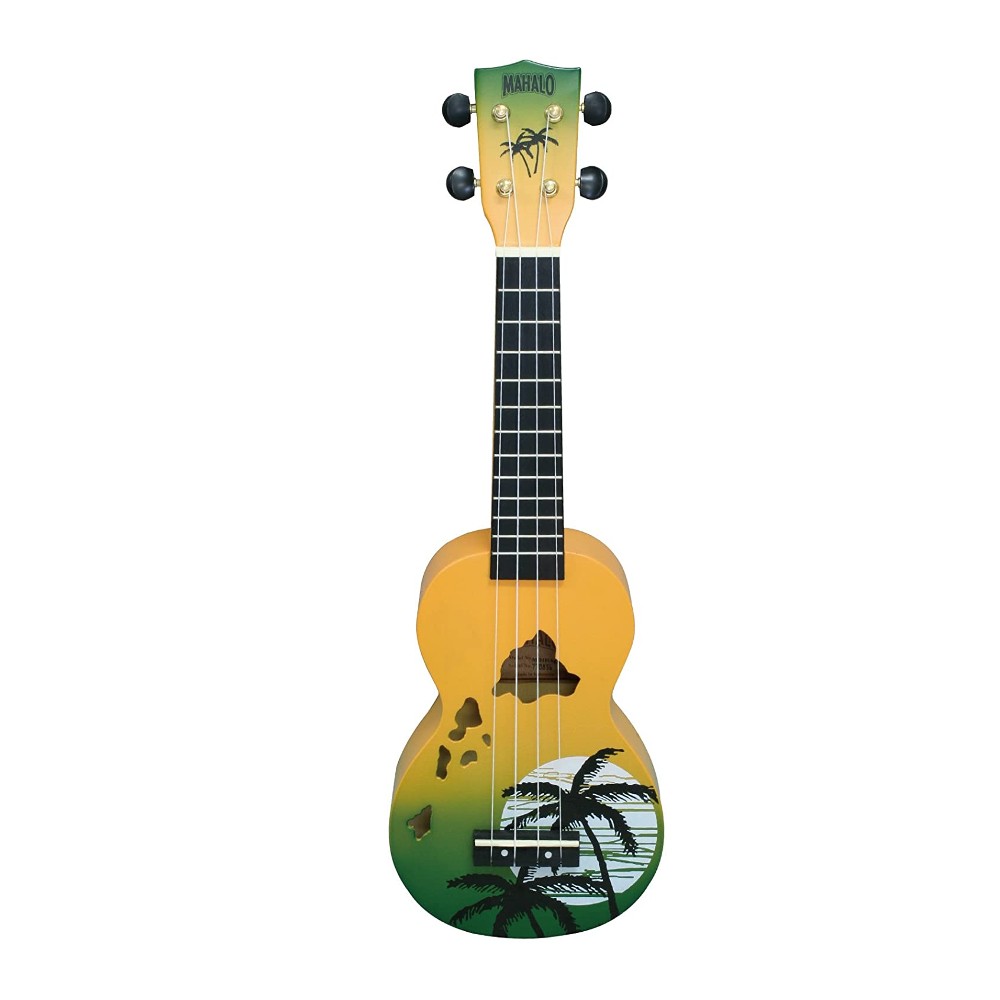 Mahalo MD1HAGNB Soprano Ukulele Hawaii with Bag (Green Yellow) 