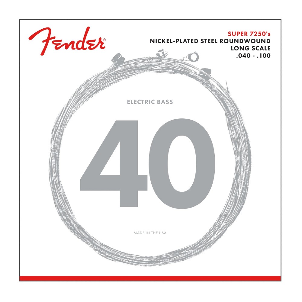 Fender Nickel Plated String Set For Electric Bass-7250L (040/100) -  (737250403)