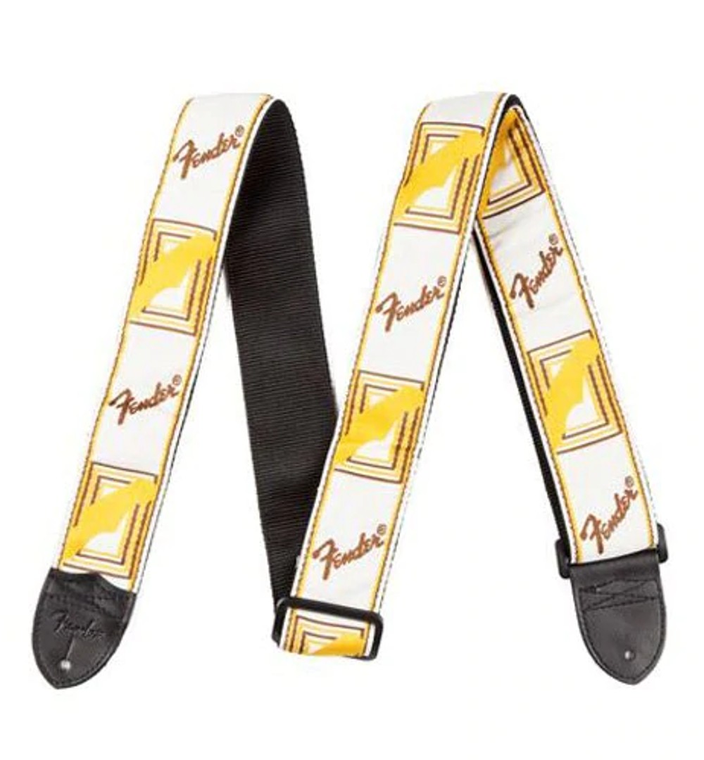 Fender 2 inch Monogrammed Strap White/Brown/Yellow (990683000)