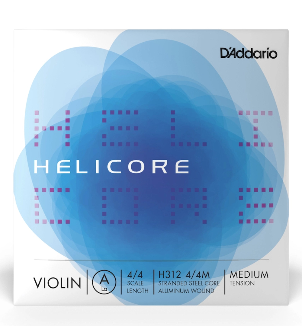 D'Addario H312  Helicore Violin Single A String, 4/4 Scale, Medium Tension