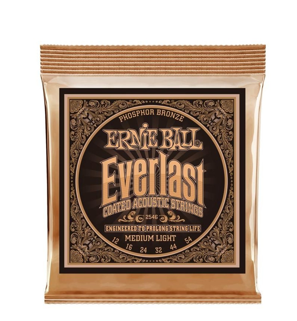 Ernie Ball 2546 Everlast Phosphor Medium Light Acoustic Guitar Strings (12-54)