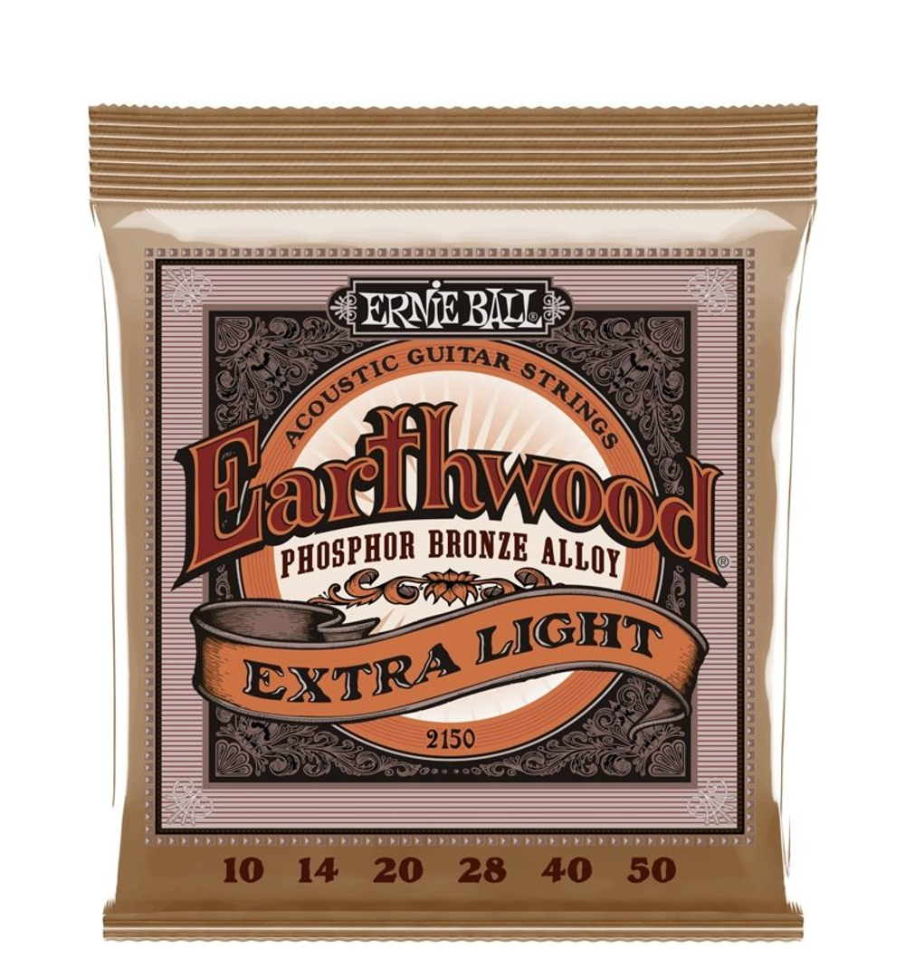 Ernie Ball 2150 Earthwood Extra Light Phospor Bronze Acoustic Guitar Strings (10-50)