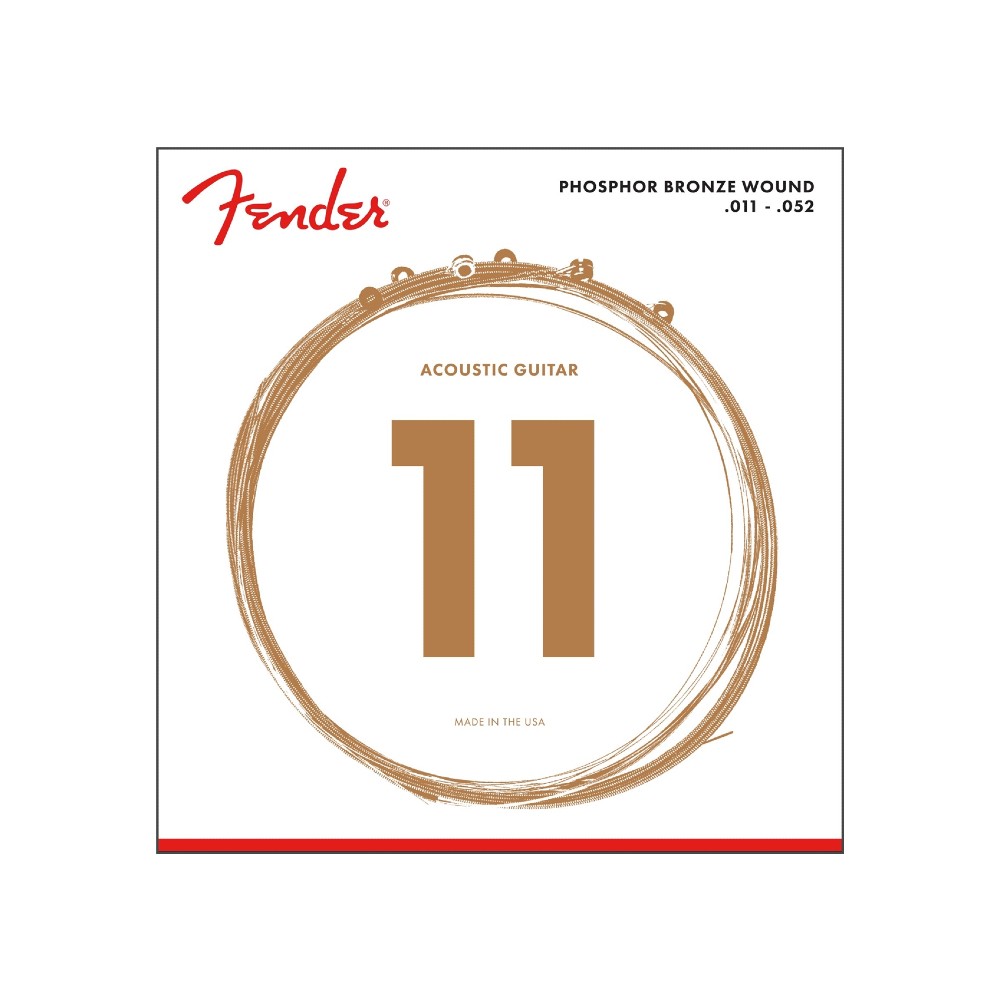 Fender Phosphor Bronze Acoustic Guitar Strings - Ball End 60CL .011-.052 (730060405)