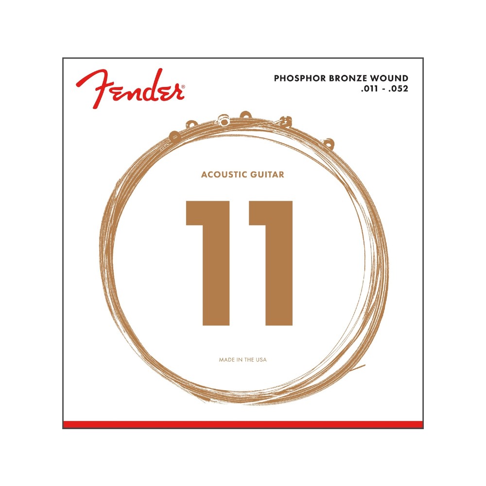 Fender Phosphor Bronze Acoustic Guitar Strings - Ball End 60CL .011-.052 (730060405)