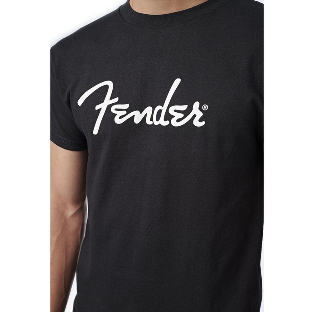 Fender Spaghetti Logo T-shirt - Black - Large (9101000506)