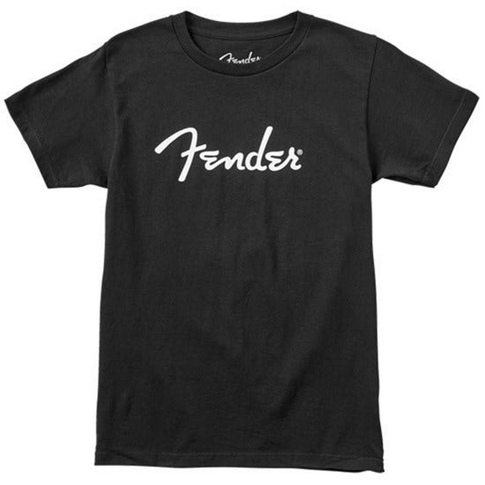 Fender Spaghetti Logo T-shirt - Black - Large (9101000506)
