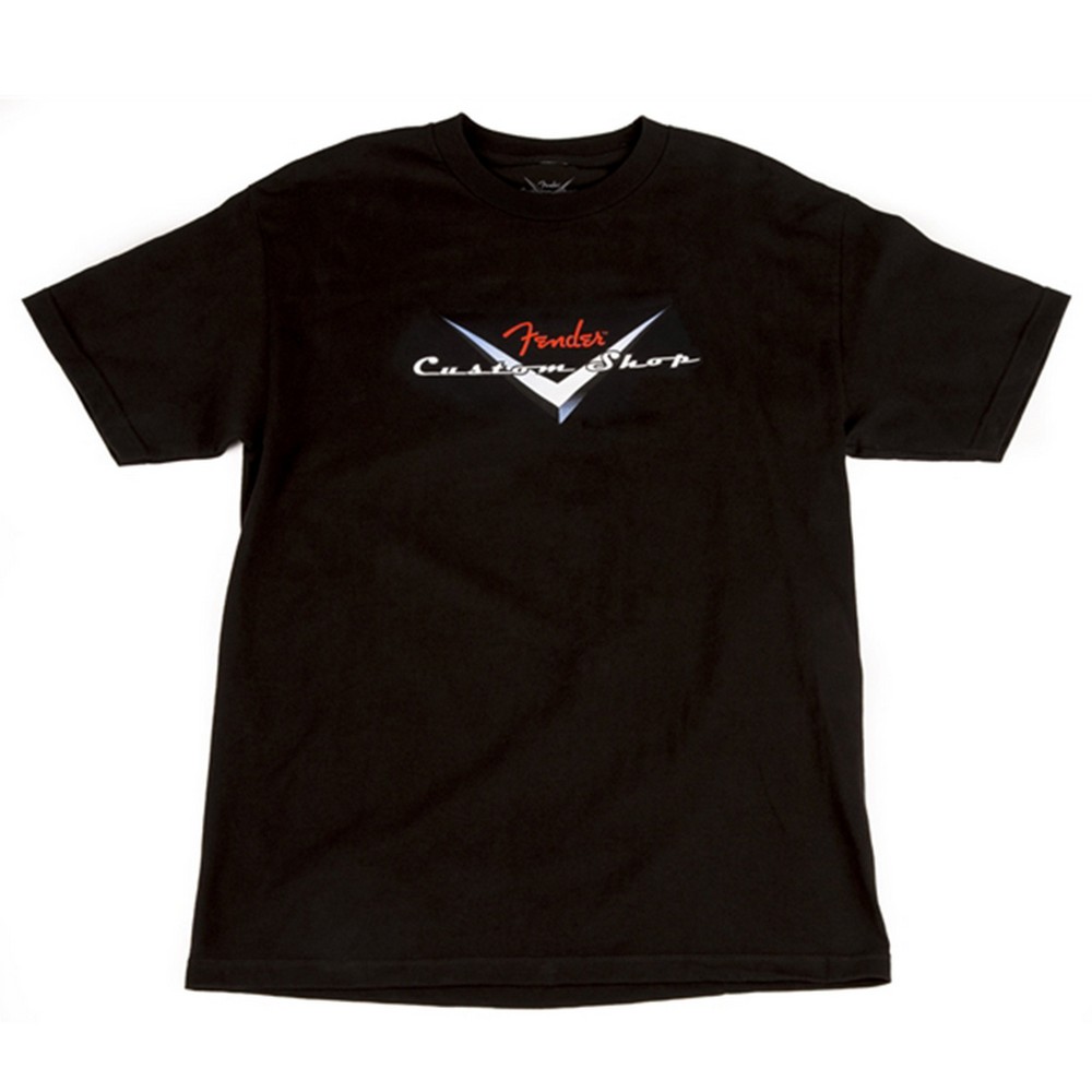 Fender Custom Shop Original Logo T-Shirt - Black - Men's Large (9101359506)