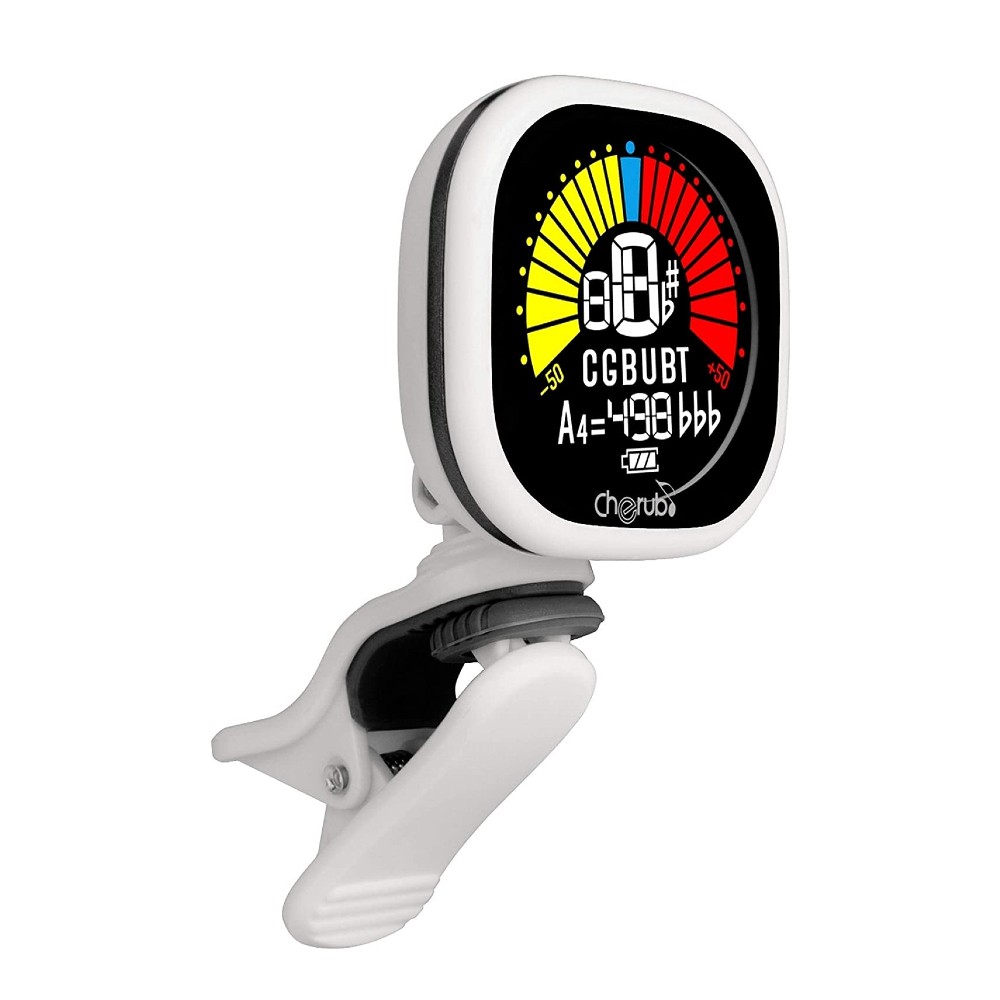 Cherub WST-675 USB Rechargeable Chromatic Cab Tuner (White)