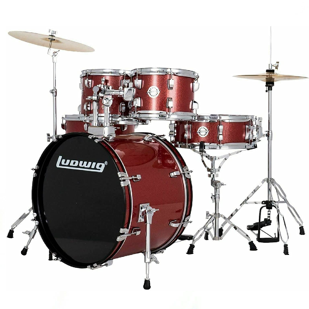 Ludwig Accent Drive 5-Piece Drum Set (Red Sparkle)