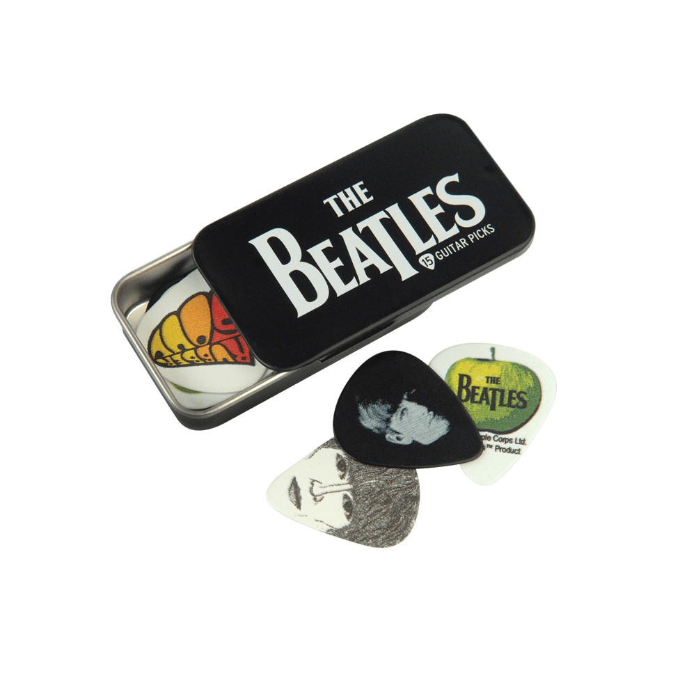 D'Addario Planet Waves 1CAB4-15BT1 The Beatles Classic Logo Guitar Picks Tins (Medium Gauge, 15-Pack)