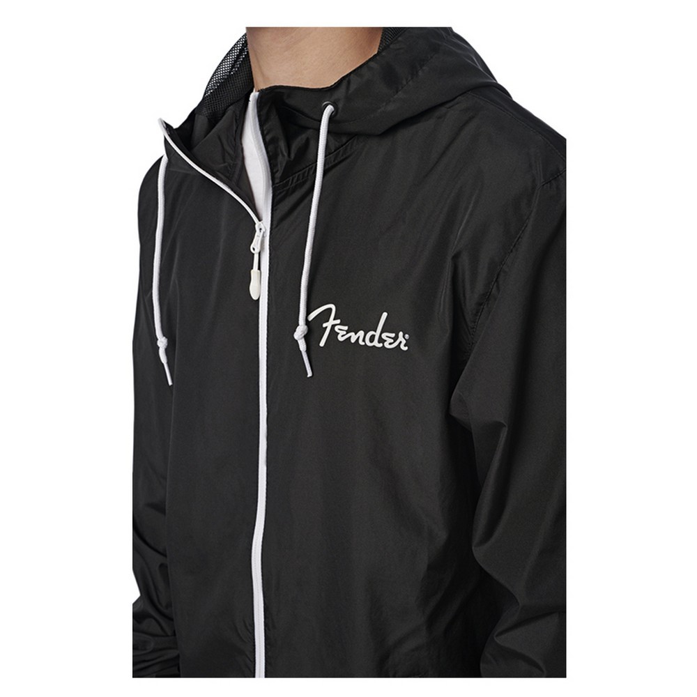 Fender Spaghetti Logo Windbreaker - Black - Medium (9126002406)