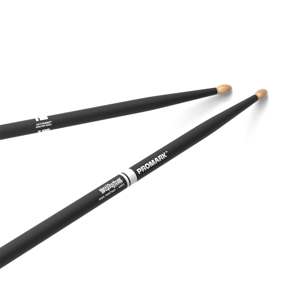 ProMark TXMP420XW-AG Mike Portnoy Active Grip 420X Hickory Oval Wood Tip Drumsticks 