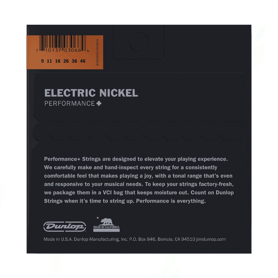 Dunlop DEN0946 Electric Nickel Performance+ Electric Guitar Strings (.009-.046)
