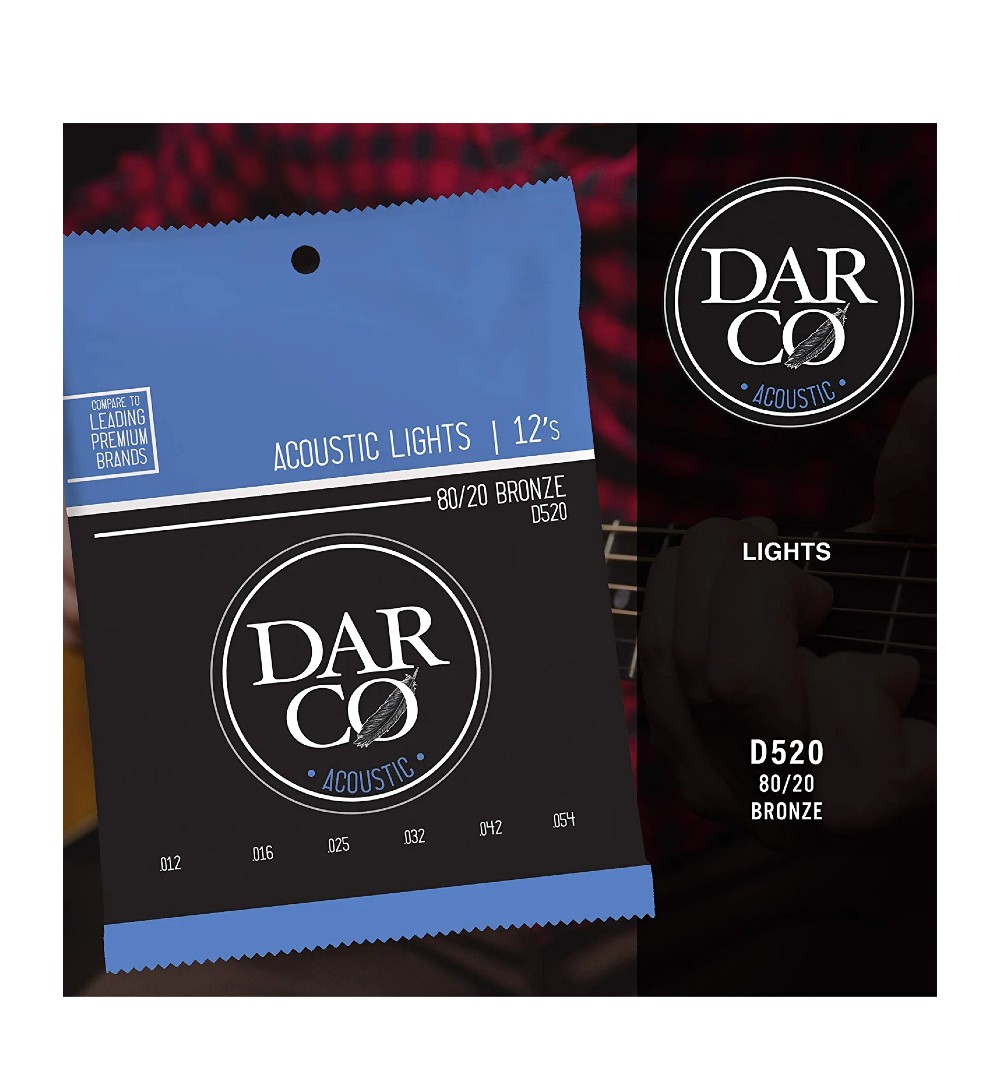 Martin & Co. Darco Y18D520 80/20 Bronze Acoustic Guitar Strings Light 12-54