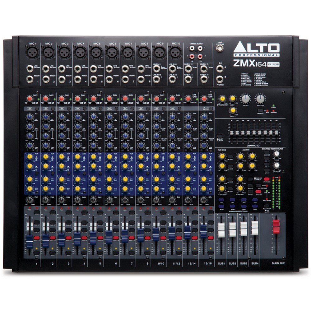 Alto Professional Zephyr ZMX164FXU 16-Channel Mixer with Effects & USB Interface