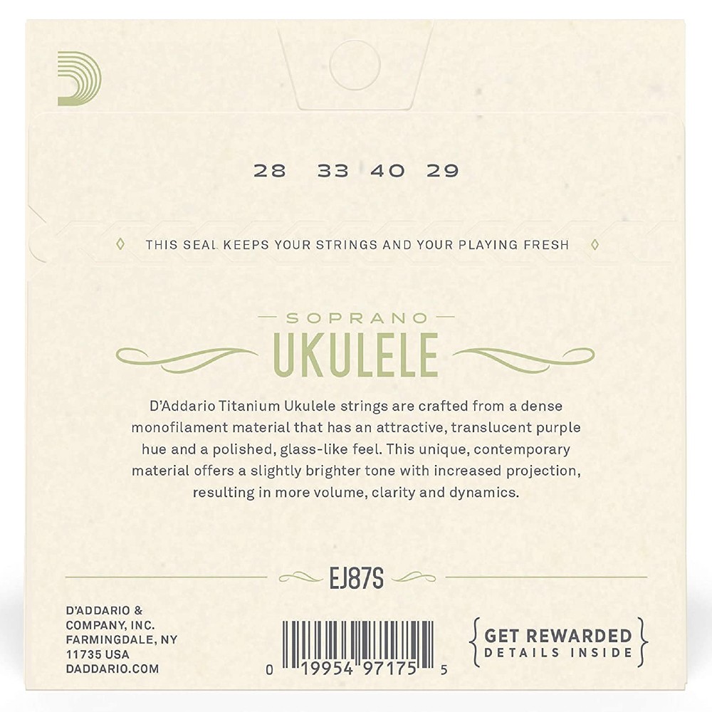 D'Addario EJ87S Titanium Ukulele Strings