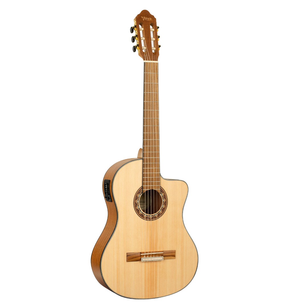 Valencia VC304CE Full Size Classical Guitar - Electric Acoustic w/ Cutaway (Natural)