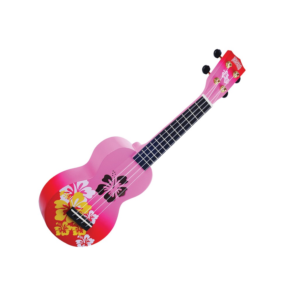 Mahalo MD1HBRDB Soprano Ukelele HIBISCUS Red Burst