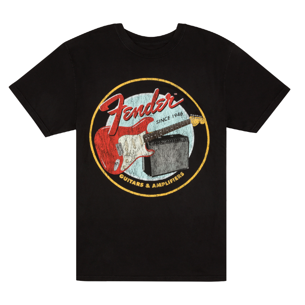 Fender 1946 Guitars & Amplifiers T-Shirt - Vintage Black - X-large (9193122606)