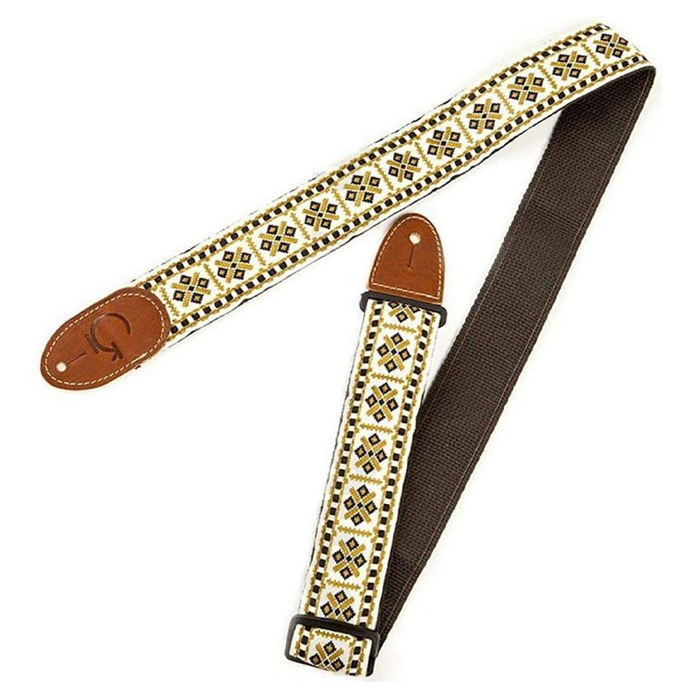 Gretsch G Brand 2-inch Guitar Strap Diamond Brown Ends (9220060101)