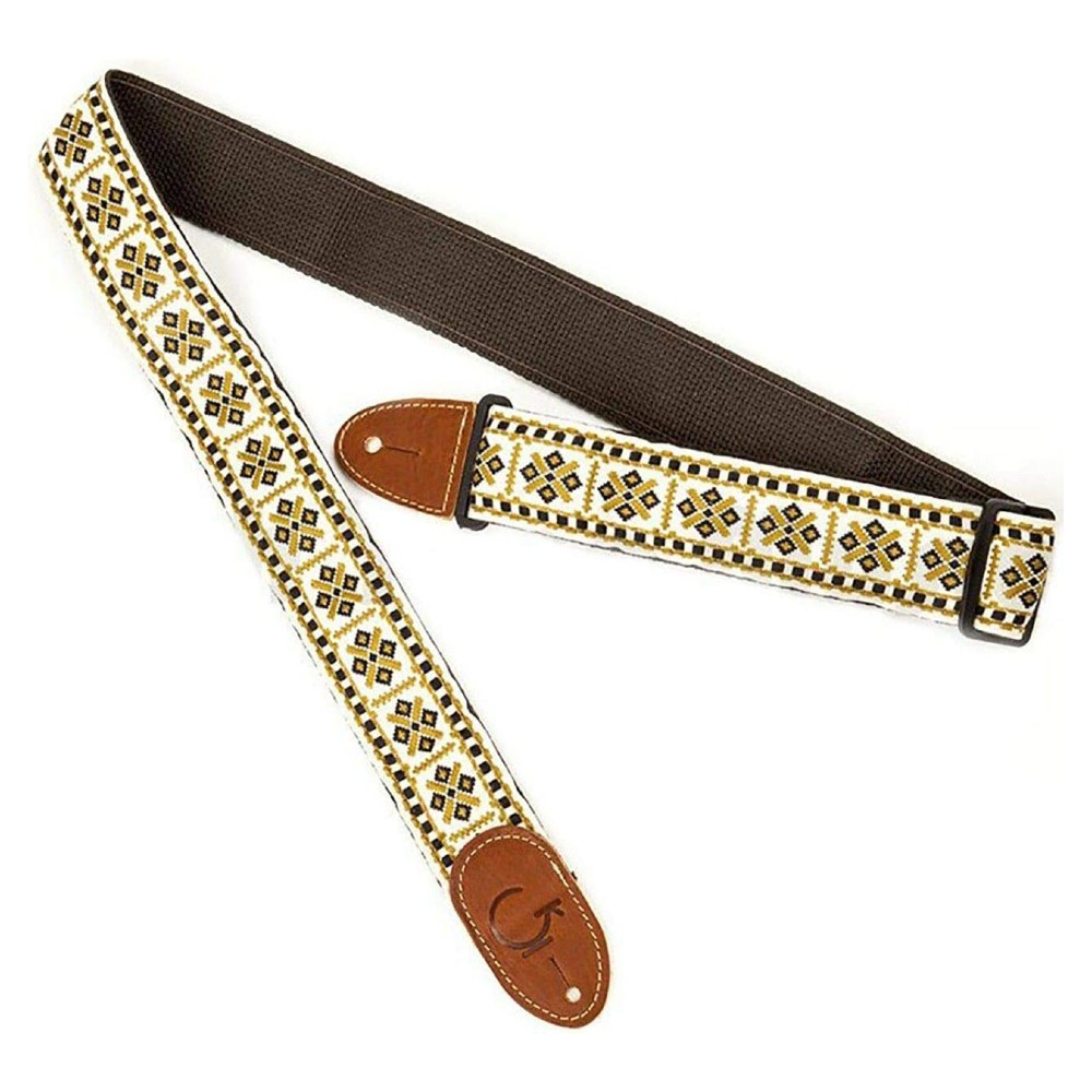 Gretsch G Brand 2-inch Guitar Strap Diamond Brown Ends (9220060101)