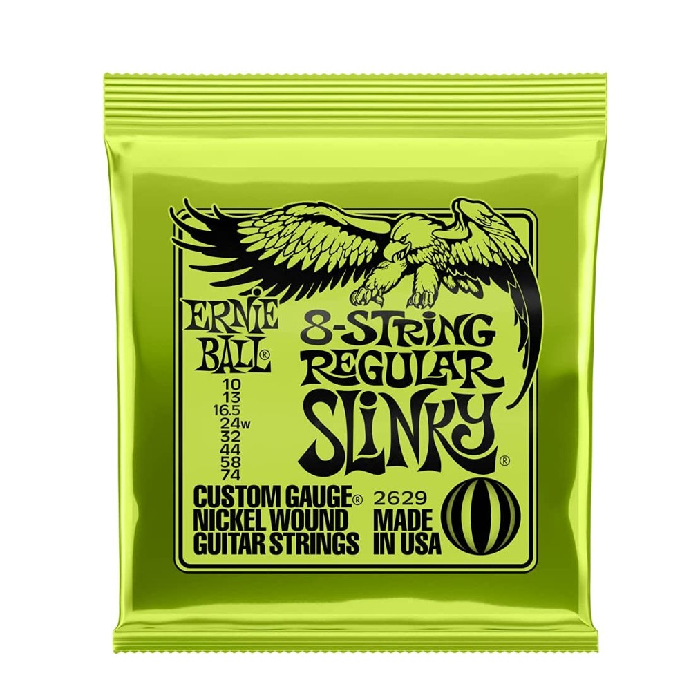 Ernie Ball 2629 Regular Slinky 8-String Nickel Wound Electric Guitar Strings (10-74)