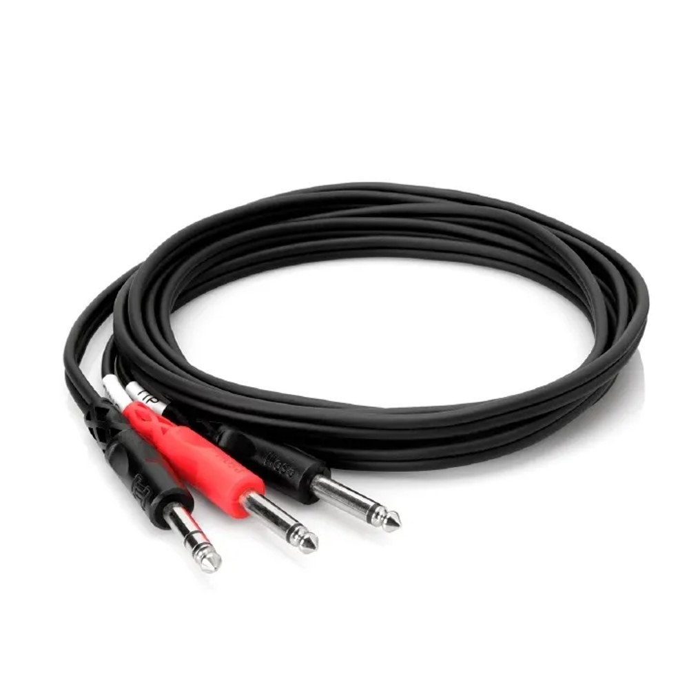 Hosa STP-201 1/4 inch TRS to Dual 1/4 inch TS Insert Cable 1m