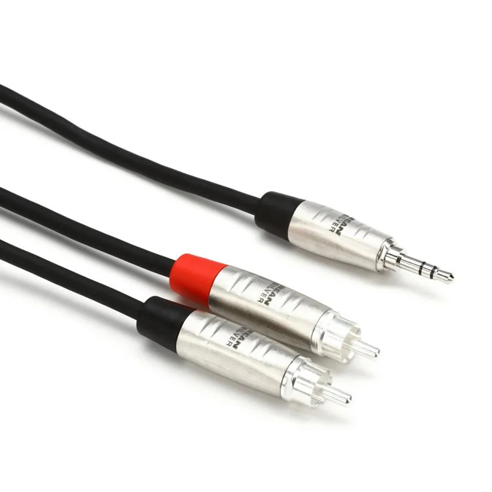 Hosa HMR-006Y Pro Stereo Breakout  Cable 3.5 mm TRS to Dual RCA 6 ft.