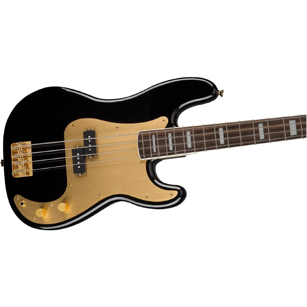 Squier by Fender 40th Anniversary Precision Bass Guitar Vintage Edition - Black & Laurel Gold (0379430506)