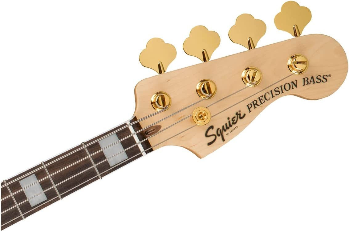 Squier by Fender 40th Anniversary Precision Bass Guitar Vintage Edition - Black & Laurel Gold (0379430506)