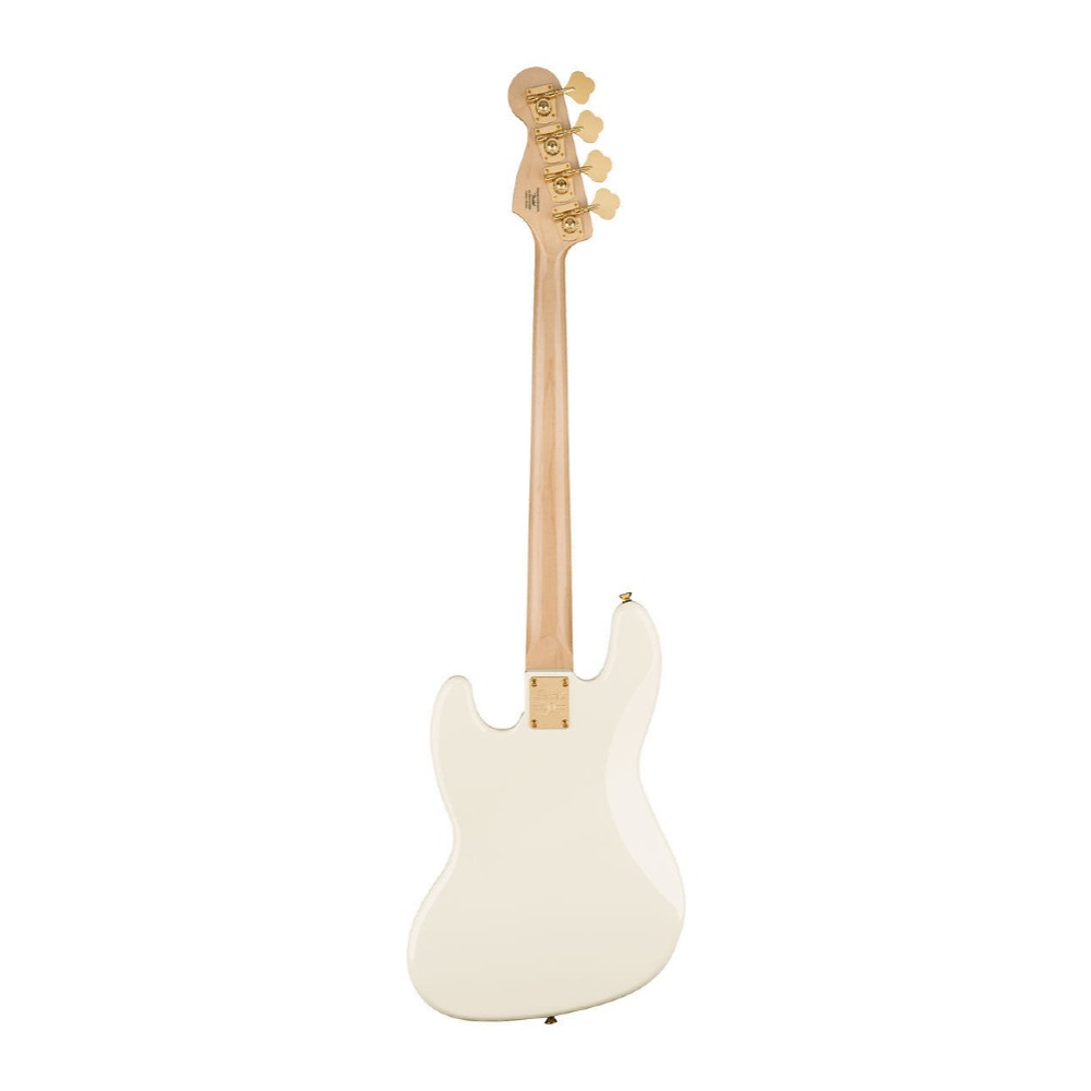 Squier by Fender 40th Anniversary Jazz Bass Guitar - Laurel Gold Hardware Gold Pickguard In Olympic White (0379440505)