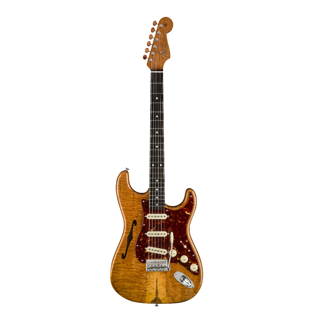 Fender 2020 Custom Shop Artisan Spalted Maple Stratocaster Thinline Electric Guitar - Aged Natural (9235001197)