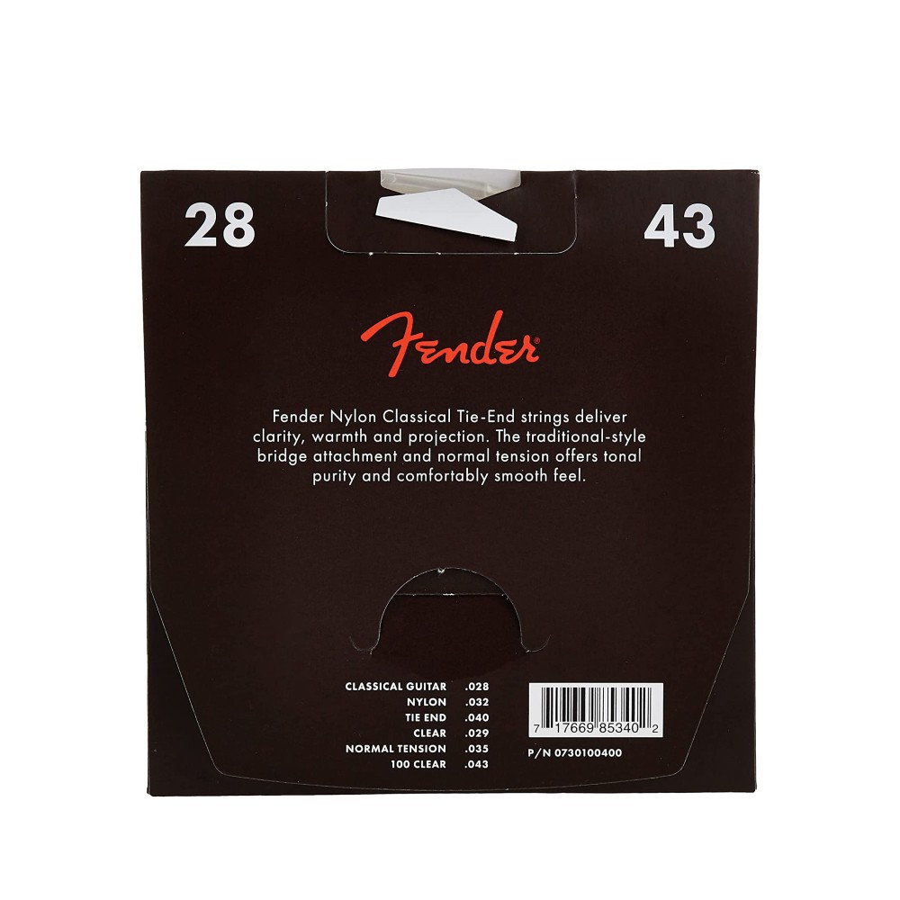 Fender 100 Nylon Classical Normal Guitar Strings 28-43 (730100400)