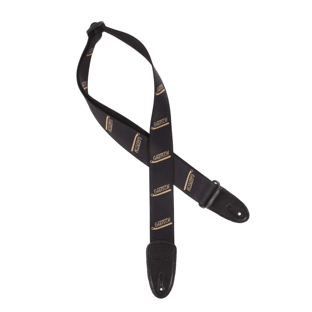 Gretsch Vibrato Arm Pattern Guitar Strap - Black/Gold (9222842002)