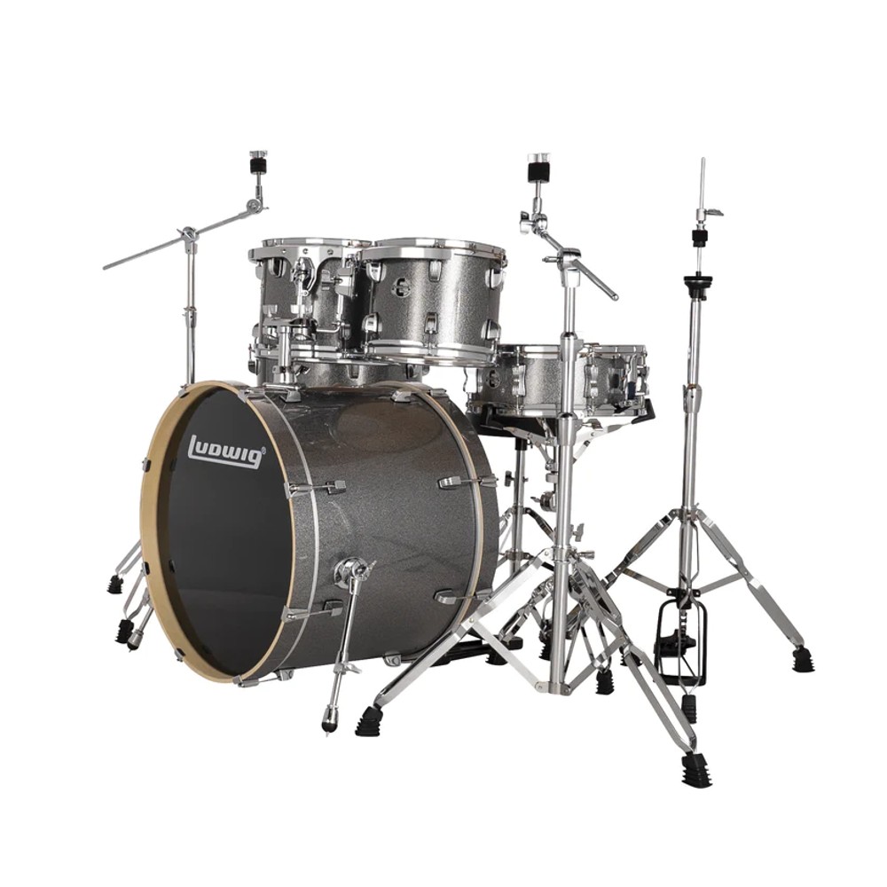 Ludwig Element Evolution 22-inch 5-piece Drum Set w/ Hardware - Platinum Sparkle (LE522028DIR)