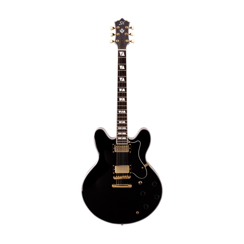 SX GG5/CUS/BK Semi Hollow Acoustic-Electric Guitar (Black)