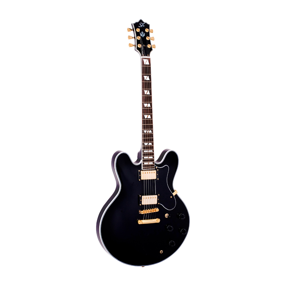 SX GG5/CUS/BK Semi Hollow Acoustic-Electric Guitar (Black)
