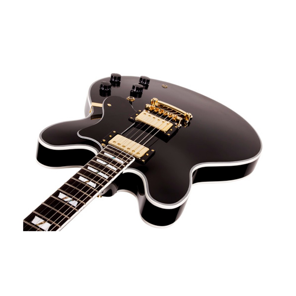 SX GG5/CUS/BK Semi Hollow Acoustic-Electric Guitar (Black)