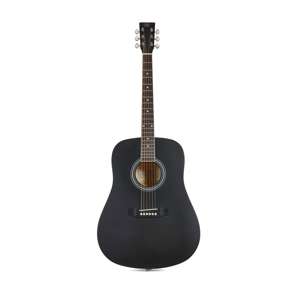 SX SD104BK Dreadnought Acoustic Guitar (Black)