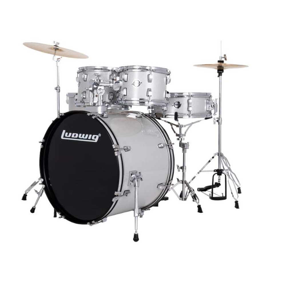 Ludwig LC19015DIR Accent Fuse 5-Piece Drum Set (Silver Sparkle)