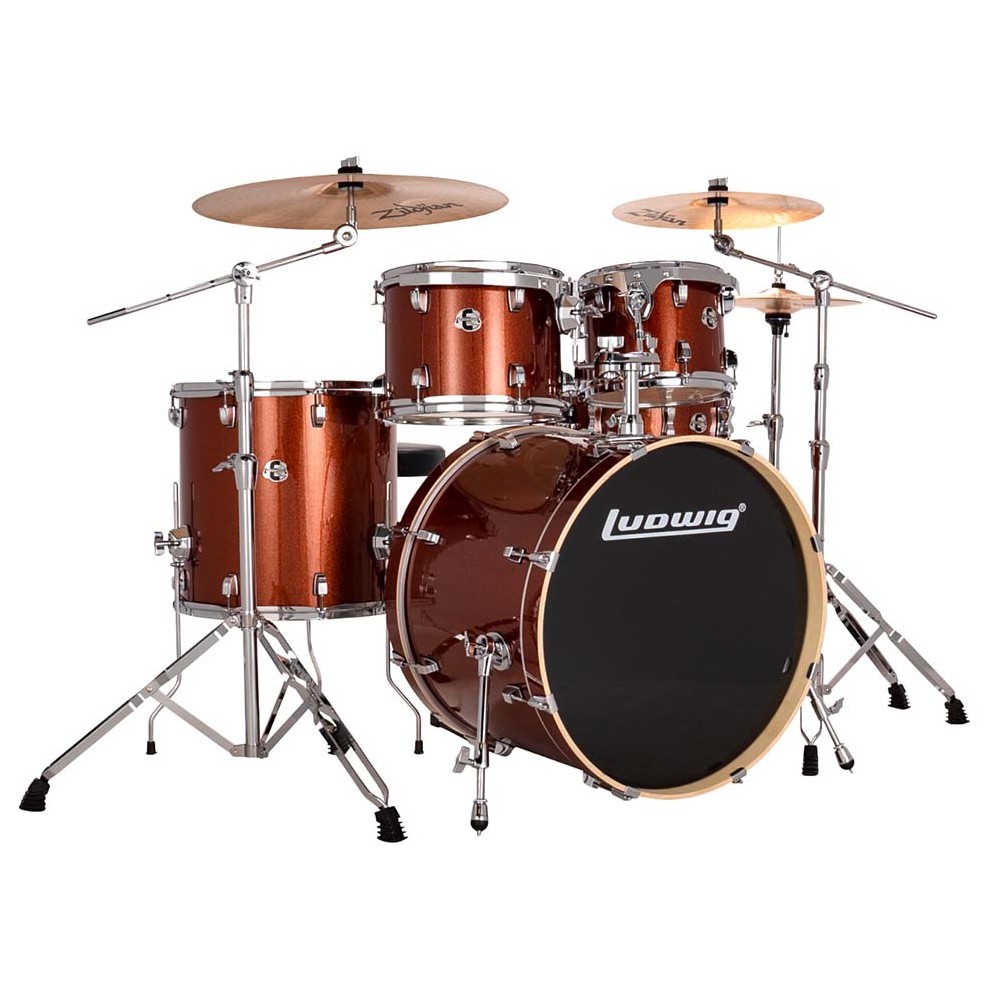 Ludwig LE522024DIR Evolution 5-Piece Drum Set with Hardware (Copper)